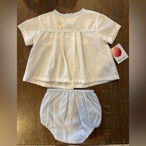 Brand new Petit Ami newborn boy blue animal pull toy diaper set